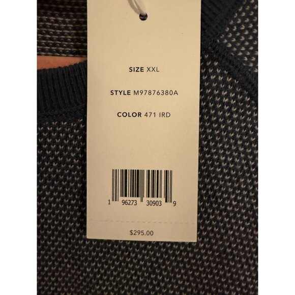 NEW WITH TAGS VINCE MENS BLUE/WHITE SWEATER XXL $295 CASHMERE BLEND NWT - Picture 3 of 6